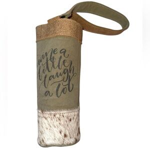 Myra Bag Upcycled Canvas and Leather Wine
Bottle Holder Like New
